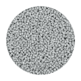A circle of Stainless Steel 17-4 Filamet™ pellets on a black background, created using 3D printing technology by The Virtual Foundry.