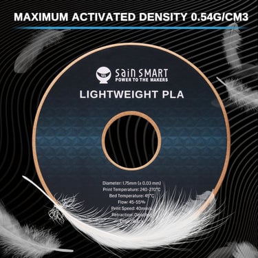 LW-PLA Filament, 1.75mm, Black & White, 1KG, Lightweight Low-Density Active Foaming PLA for 3D Print RC Planes Drone Parts