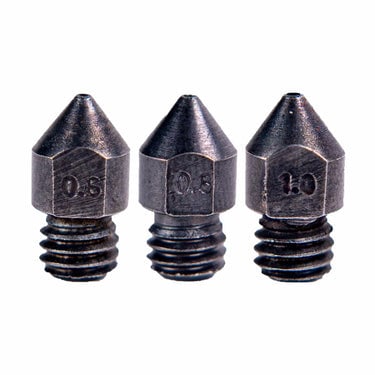 Nozzle - MK8 Hardened Steel 0.6/0.8/1.0mm - The Virtual Foundry - 3D Printing Accessories